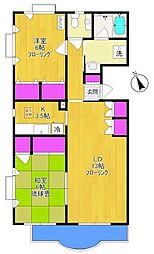 ピュアグレース 1階2LDKの間取り