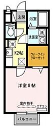 ドリーム葉月　六番館 1階1Kの間取り