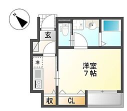 さくらハウス 1階1Kの間取り
