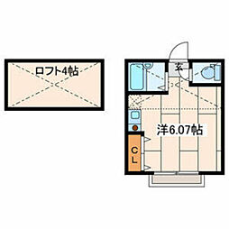 CHL相模大野 2階ワンルームの間取り