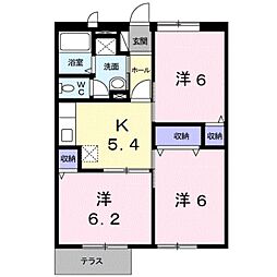 ロマネ・コンティII 1階3Kの間取り