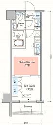 アーバネックス日本橋馬喰町 1DKの間取図画像