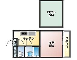 タウンコート森野 4階1Kの間取り
