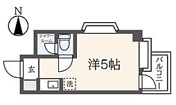パークアベニュー国分寺 2階ワンルームの間取り