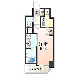 JR東海道・山陽本線 塚本駅 徒歩2分の賃貸マンション 7階1Kの間取り