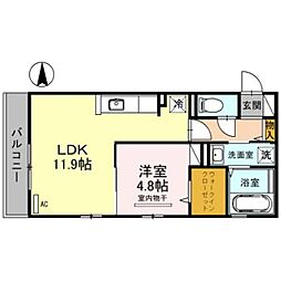 フェリーチェ鳳 1LDKの間取図画像