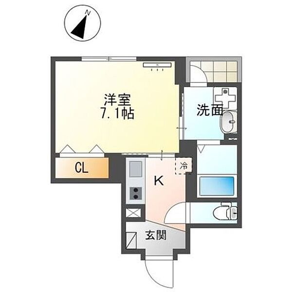 東京都福生市大字福生(賃貸マンション1K・4階・26.45㎡)の写真 その2