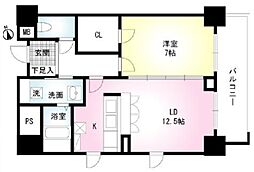 ノース清水 1LDKの間取図画像