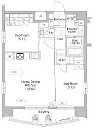 プラウドフラット板橋本町 2LDKの間取図画像