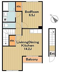 ランゲスレーベン五月台 1LDKの間取図画像