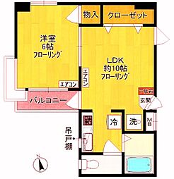 ニューフォレスト 1LDKの間取図画像