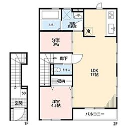 リーブルファイン川越宮元町 2LDKの間取図画像