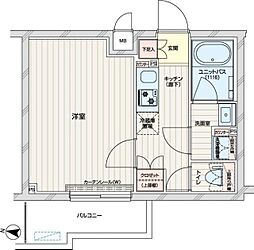 ルーブル練馬赤塚 4階1Kの間取り