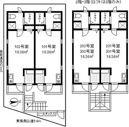 ヴァンヴェール八広 1階ワンルームの間取り
