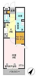 エステリア 3階1Kの間取り