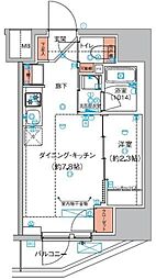 ハーモニーレジデンス巣鴨山手インサイド 1DKの間取図画像