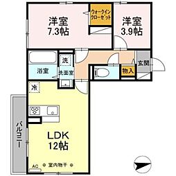 リオナ 3階2LDKの間取り