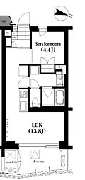 代々木参宮橋テラス 1LDKの間取図画像