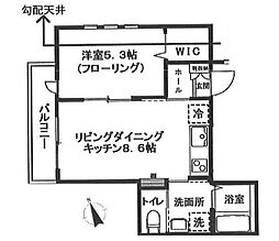 京王井の頭線 浜田山駅 徒歩14分の賃貸マンション 3階1LDKの間取り
