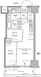 パークアクシス住吉ガーデンスクエア 2LDKの間取図画像