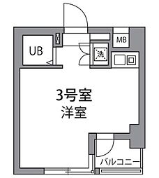 ワールドレジデンス大森 ワンルームの間取図画像