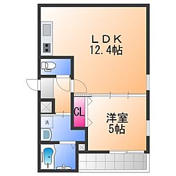 フジパレスリーブズテラス 1LDKの間取図画像