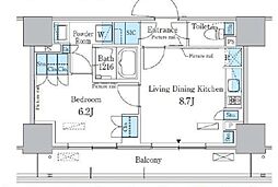 パークアクシス東陽町・親水公園 1LDKの間取図画像