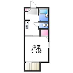 プチ・メゾンくずのは 1Kの間取図画像