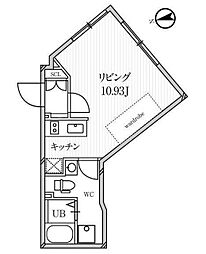 ルクレ東新宿 4階ワンルームの間取り