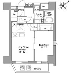 TheglowMitaSoHoResidence 1LDKの間取図画像