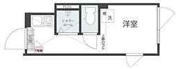 ノースヒル新宿イースト 地下1階ワンルームの間取り