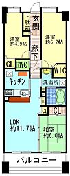 コスモ読売ランドエクセルコート 3LDKの間取図画像