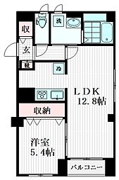 ラシーネ扇 サクラ 1階1LDKの間取り