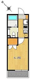 アザーレ・バモス新百合 1Kの間取図画像