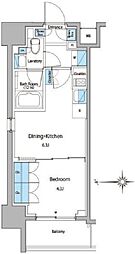 ルフォンプログレ門前仲町マークス 2階1DKの間取り