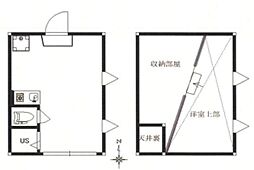 フェリスジュリア 1階ワンルームの間取り
