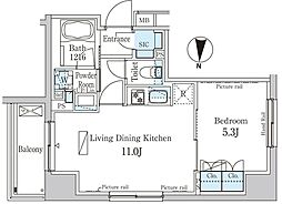 パークアクシス錦糸町ヴェール 7階1LDKの間取り