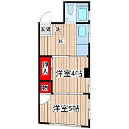 サンケイビル 5階2Kの間取り