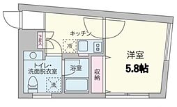クーカイ・テラス祐天寺 3階1Kの間取り