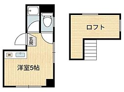 シャルム 4階ワンルームの間取り