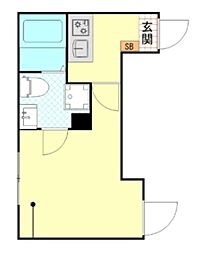 パーチェ堀切 2階1Kの間取り