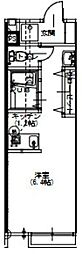 サラビアンカ東習志野 2階ワンルームの間取り