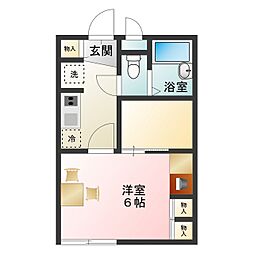 レオパレスポム・ド・テール 1Kの間取図画像