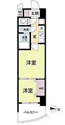 JR東海道・山陽本線 神戸駅 徒歩11分の賃貸マンション 6階2Kの間取り