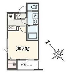 ＭＥＬＤＩＡ大袋 1階1Kの間取り