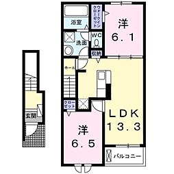 マークウエストF II 2LDKの間取図画像