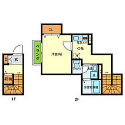 プチメゾン鳳 1Kの間取図画像