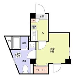 ブルーライトヨコハマ 1階1Kの間取り