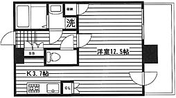 シティタワー新宿 1Kの間取図画像