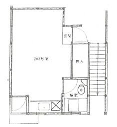 ハイツアン 2階ワンルームの間取り
